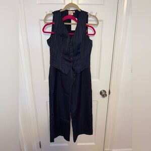 Good Luck Gem Striped Sleeveless Jumpsuit